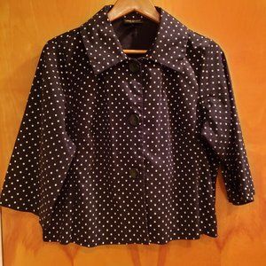Lane Bryant Women's Blk & White Polka Dot Jacket